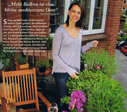 Nikki Bralo gibt Tipps für Kräuter auf dem Balkon. Foto: Ulrike Schacht.